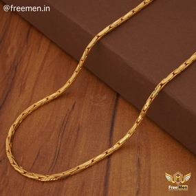 Freemen Modish Long Raise Link Gold Plated Chain - FMGC30 Evening Feature