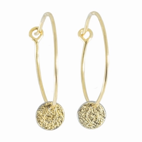 Easy Breezy Hoops with Dusted Discs, Small - 22k/18k Gold, Oxidized Silver Glam Edge Party Favorite