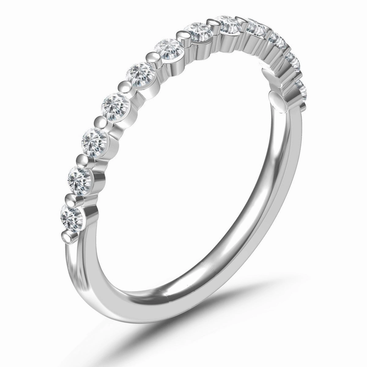 Minimalist Choice Traditional Decoration A. JAFFE Half Anniversary Diamond Wedding Ring in 14K White Gold (0.36ctw)