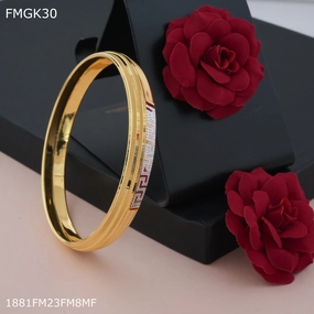 Freemen Rhodiam Pamjabi gold plated Kada  - FMGK30 Luxury Impression