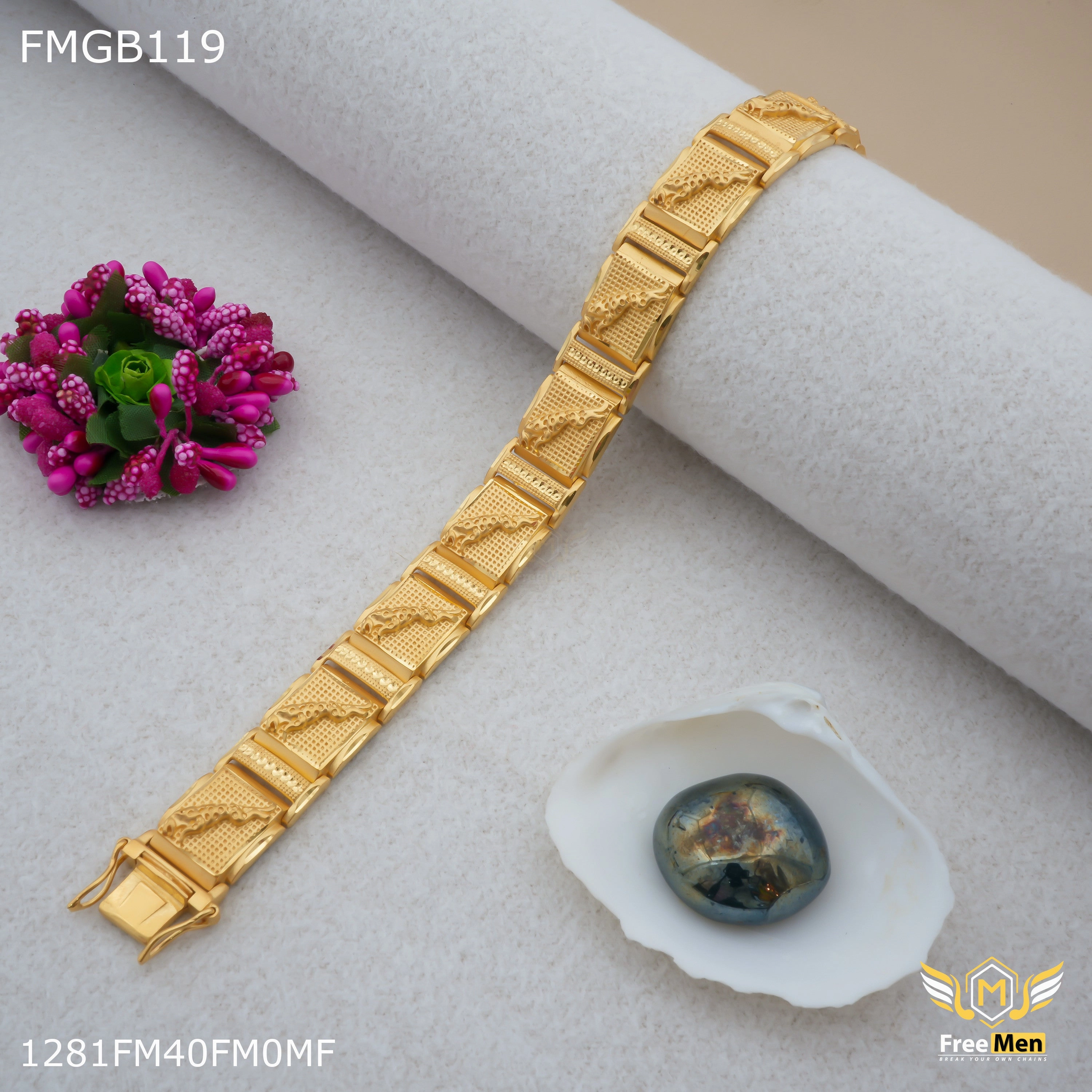 Freemen Jaguar gold plated Bracelet for Men - FMGB119 Elegant Statement Artisan Style