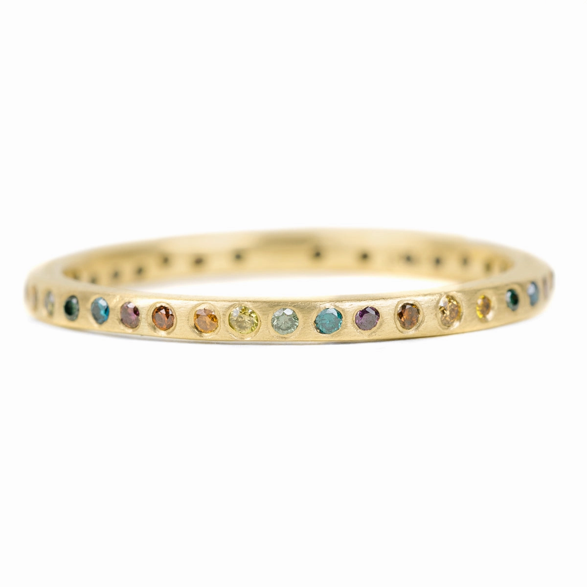 Eternity Diamond Band - 18ky Gold   Colored Diamonds Bridal Accent Distinct Highlight