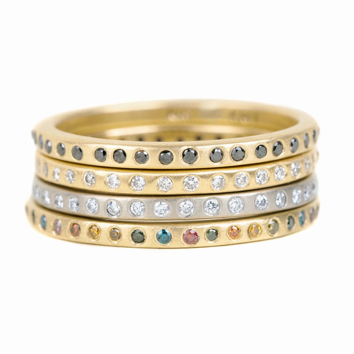 Occasion Ready Eternity Diamond Band - 18ky Gold   Colored Diamonds
