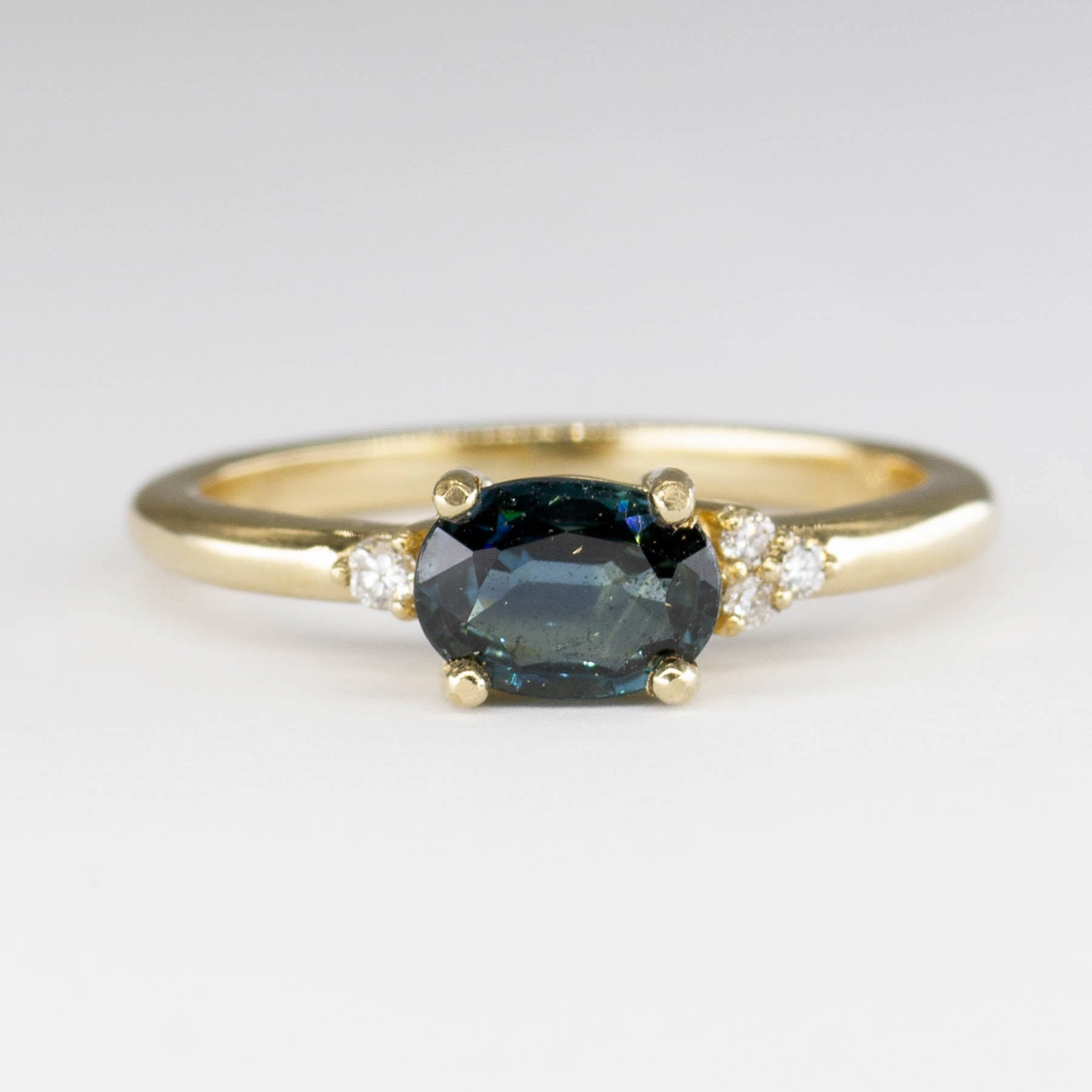'100 Ways' East West Teal Sapphire and Diamond Ring | 1.01ct | SZ 7 | Bold Style