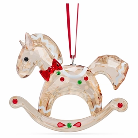 Graceful Look Sleek Form Swarovski Holiday Cheers Gingerbread Rocking Horse Ornament
