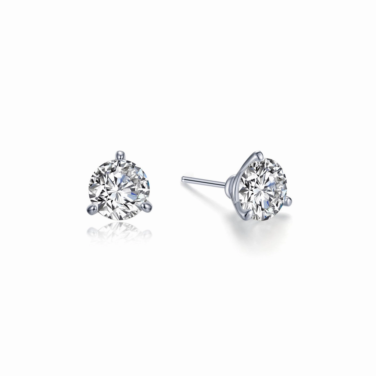 Distinctive Accent Modern Contour Lafonn 1ctw 3-Prong Martini Stud Earrings