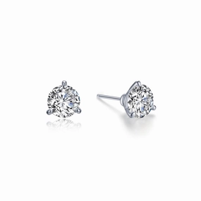 Distinctive Accent Modern Contour Lafonn 1ctw 3-Prong Martini Stud Earrings