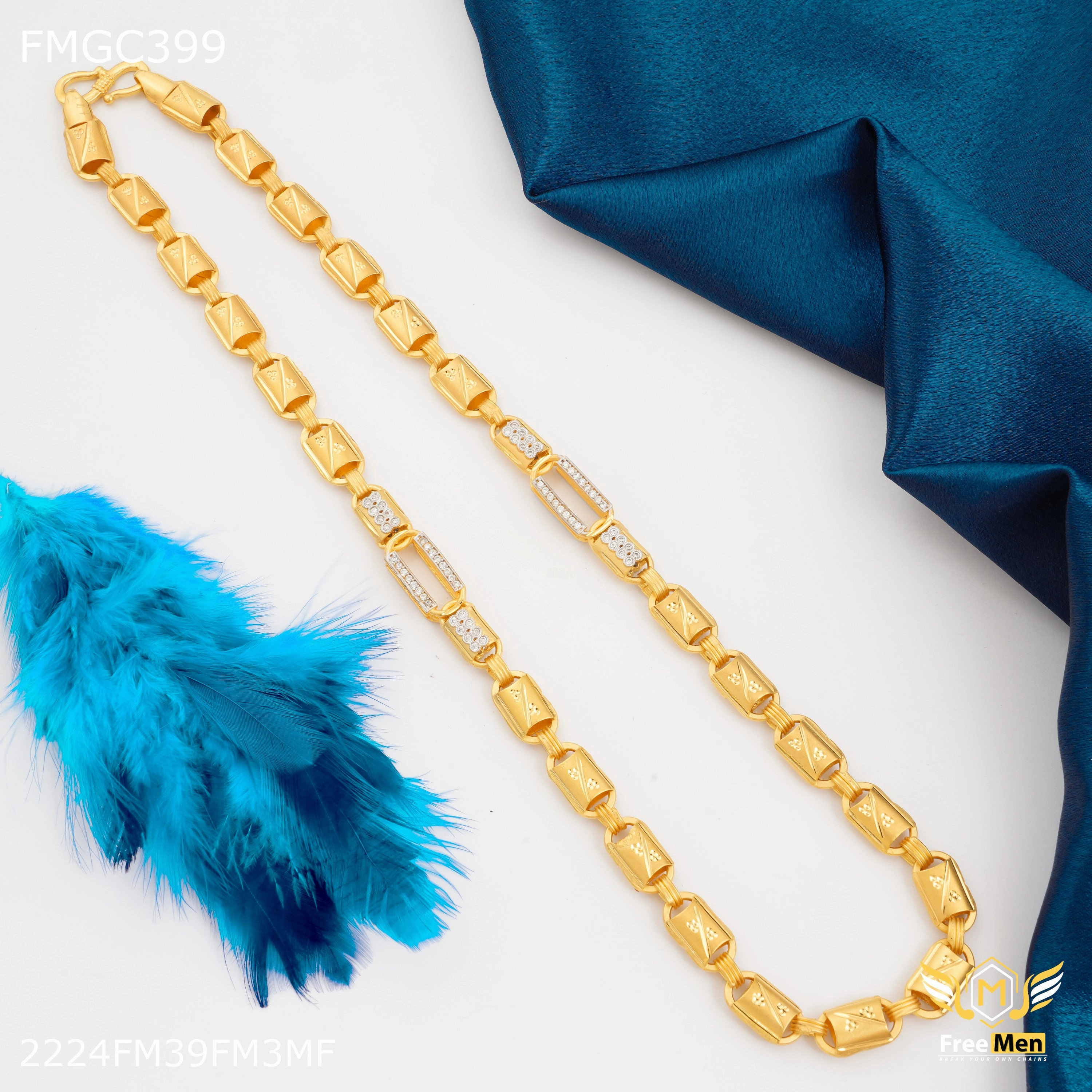 Modern Fashion Freemen AD Box Design gold plated Chain - FMGC399