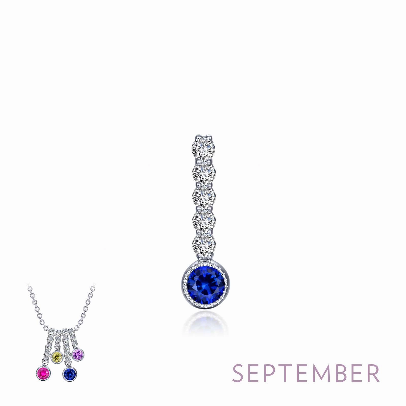 September Birthstone Love Pendant Monochrome Fit Cool Chic