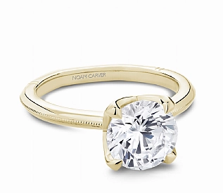 Noam Carver Round Center Solitaire Diamond Engagement Ring Setting in 14K Yellow Gold (0.32ctw) On Trend