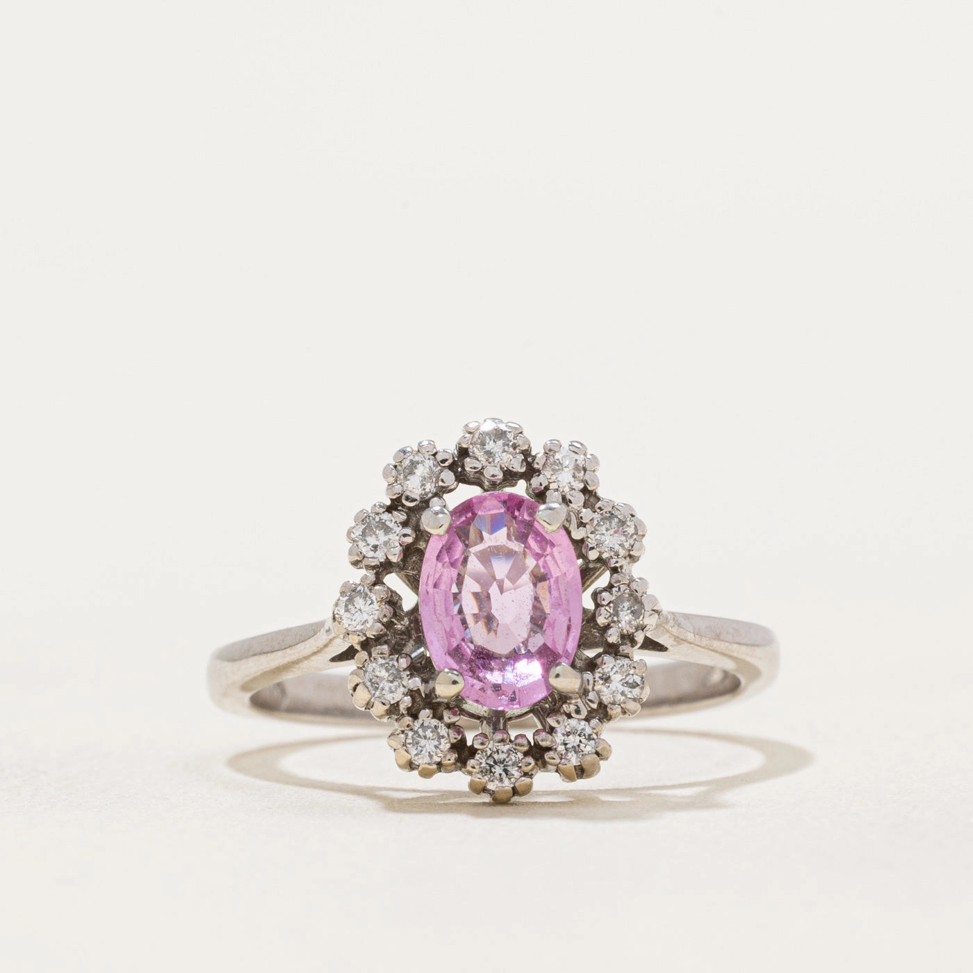 Cozy Mood Smart Finish Vintage Pink Sapphire & Diamond ring | 0.96ct, 0.18ctw | SZ 5.75