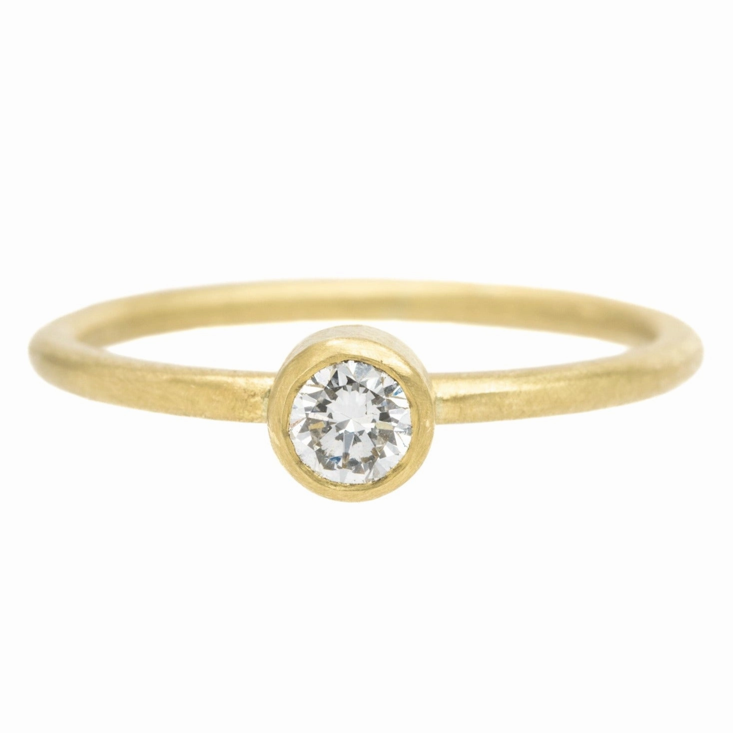 Relaxed Style Engraved Surface Shine On Diamond Ring - 18ky Gold   VS Reclaimed Diamonds 4mm