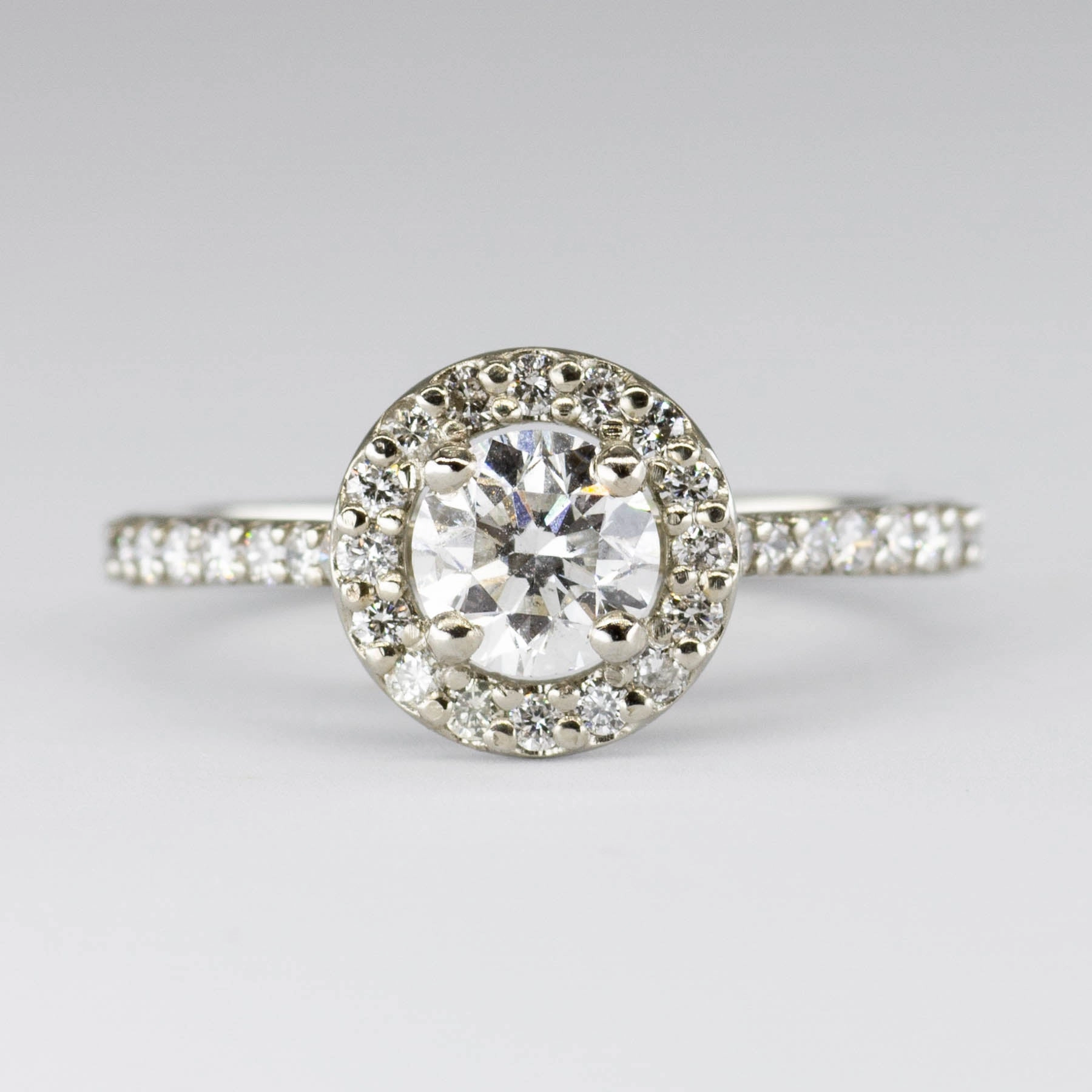 Understated Shine '100 Ways' Diamond Halo 18k Ring | 0.65ct, 0.36 ctw | SZ 5.75