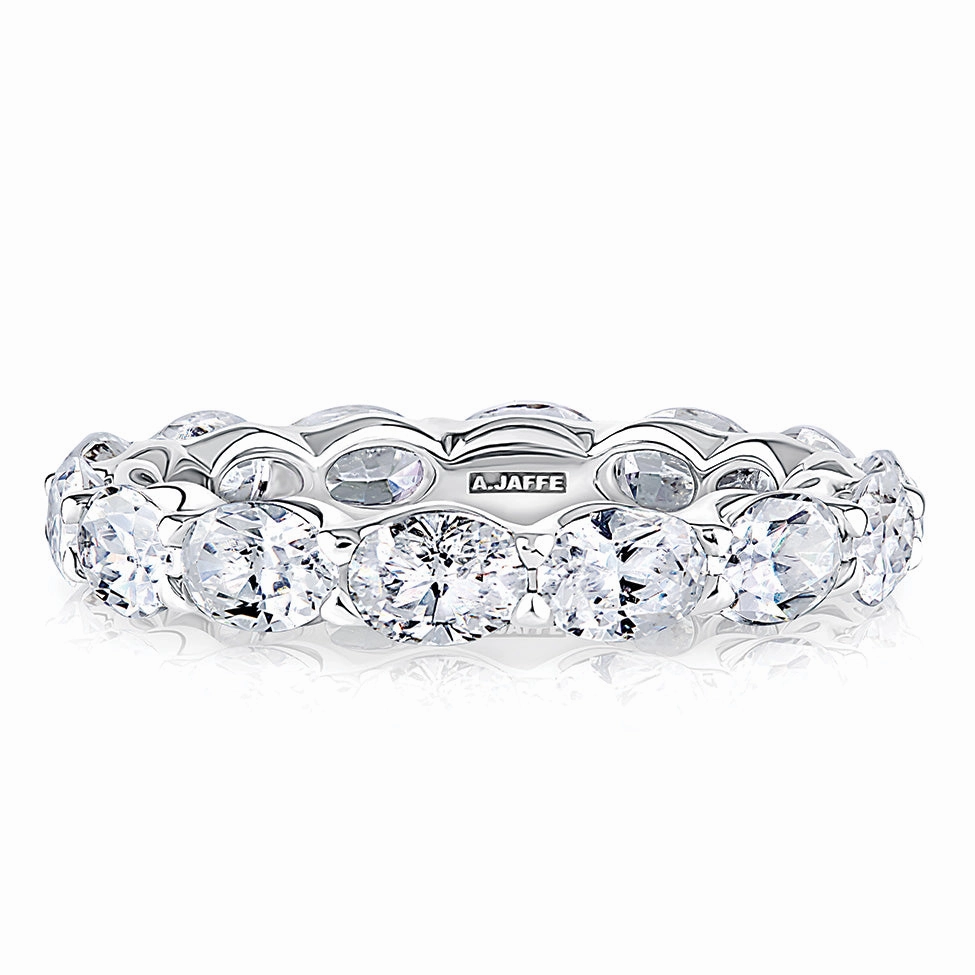 A. Jaffe Oval Diamond Eternity Ring in White Gold Refined Proportion