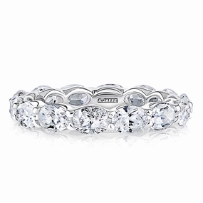 Unisex Design Day To Night A. Jaffe Oval Diamond Eternity Ring in White Gold