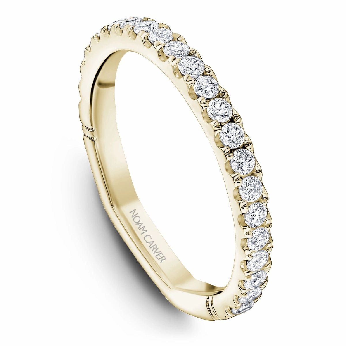 Gentle Flow Refined Vibe Noam Carver Atelier Straight Diamond Wedding Band in Yellow Gold