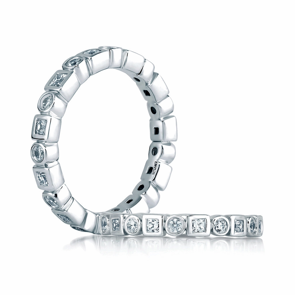 Traditional Work A. Jaffe Metropolitan Eternity Diamond Wedding Band in White Gold