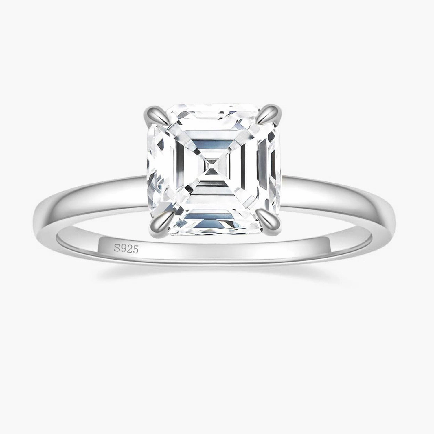 Timeless Symbol Exclusive Gift 2.5CT Asscher Cut Solitaire CZ Wedding Ring