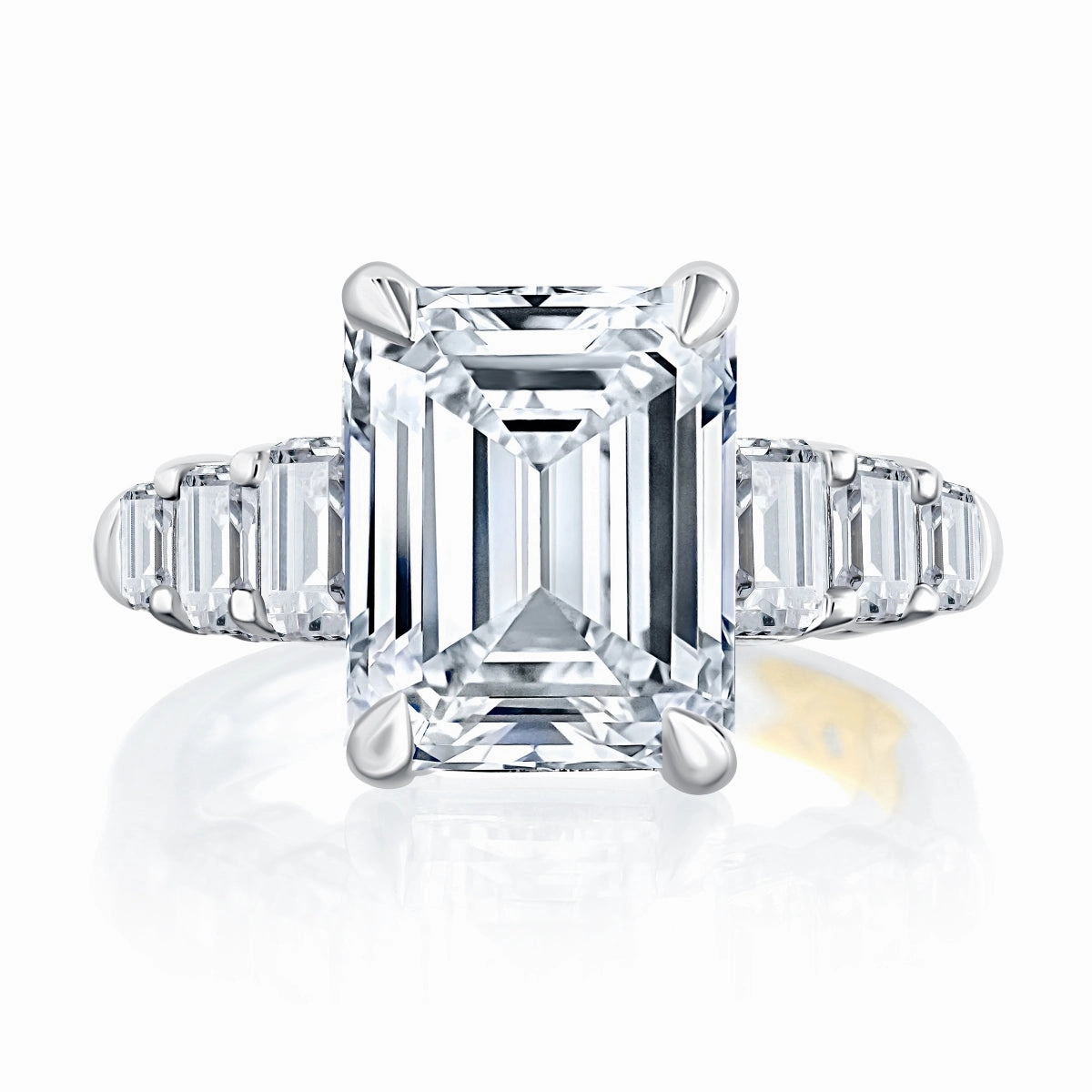 Popular Choice Holiday look A. Jaffe Emerald Cut Engagement Ring Setting