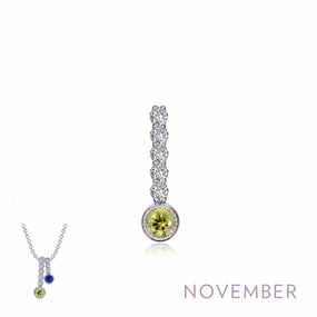 Lively Detail Balanced Feature November Birthstone Love Pendant