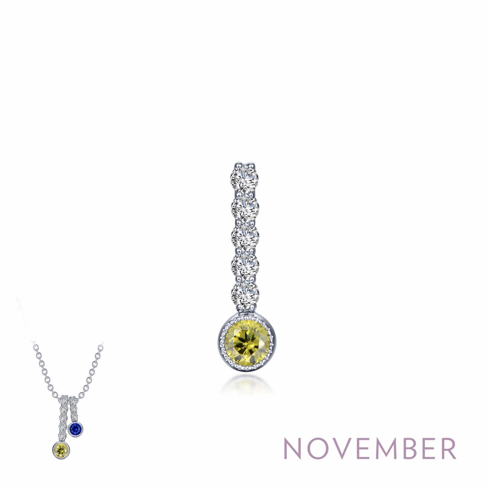 Lively Detail Balanced Feature November Birthstone Love Pendant