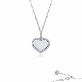 Lafonn Polished Heart Pendant Bright Choice Polished Detail