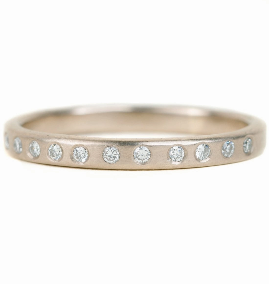 Smooth Texture Everyday Diamond Band - 18ky, 18kpw   VS Diamonds