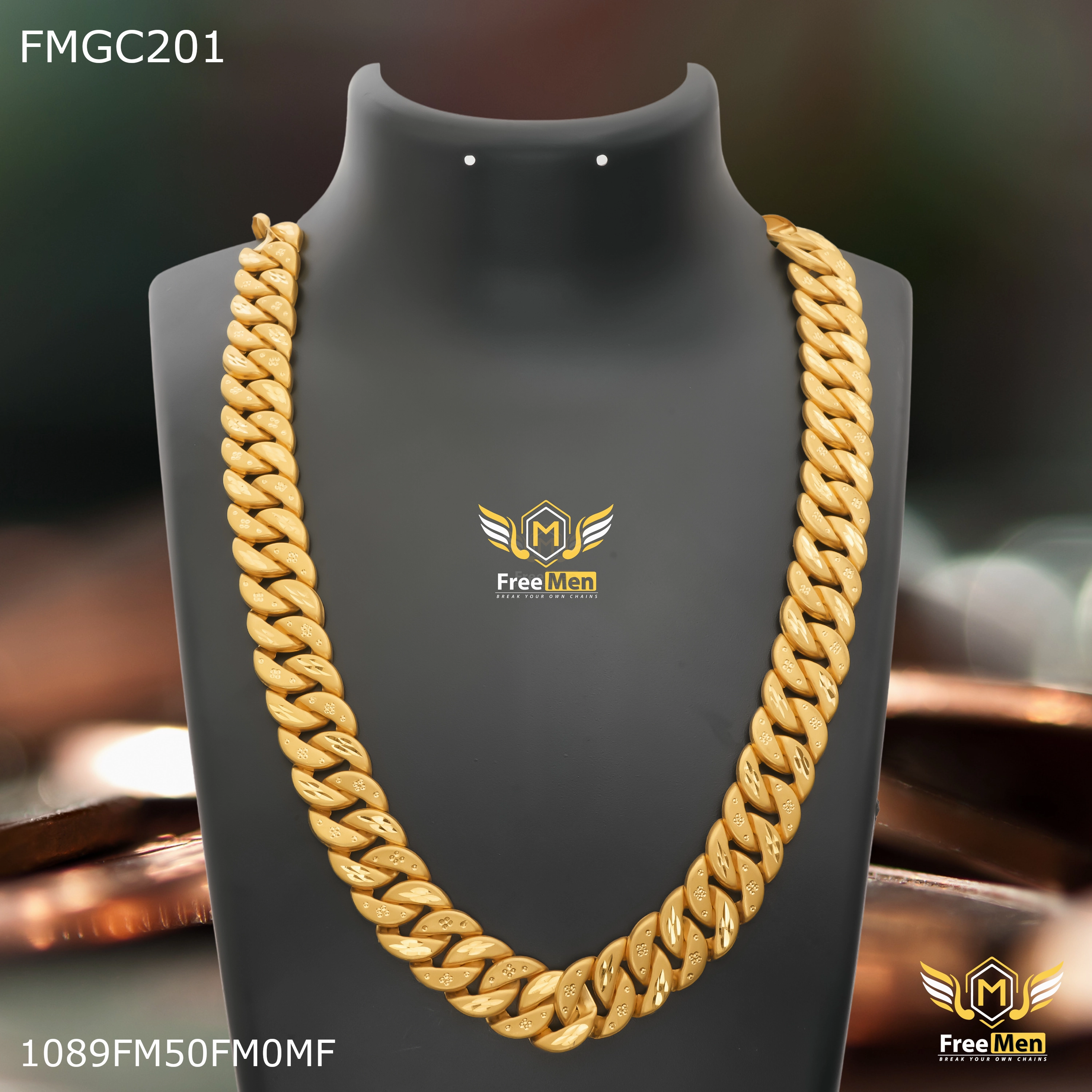 Freemen Pokal designing gold plated Chain for Man - FMCG201 Heirloom Feel Classic Layers