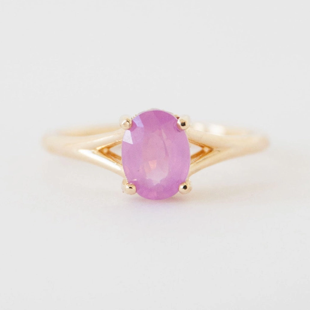 Mia Ring - Pink Sapphire Unique Emblem