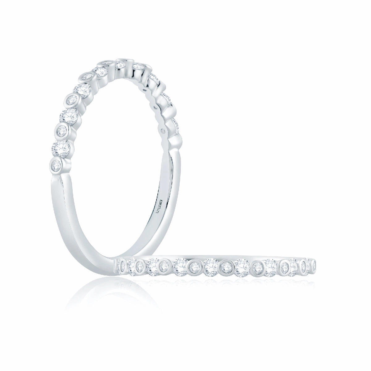Fashionable Work A. JAFFE Half Anniversary Diamond Wedding Ring in 14K White Gold (0.28ctw)