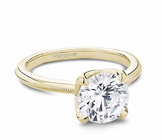Creative Adornment Noam Carver Round Center Solitaire Diamond Engagement Ring Setting in 14K Yellow Gold (0.32ctw)
