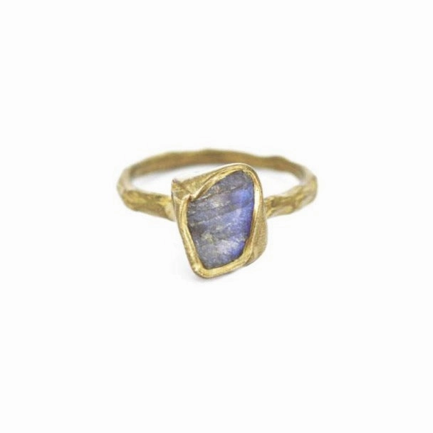 Guardian Ring - Labradorite   Brass Elegant Beauty