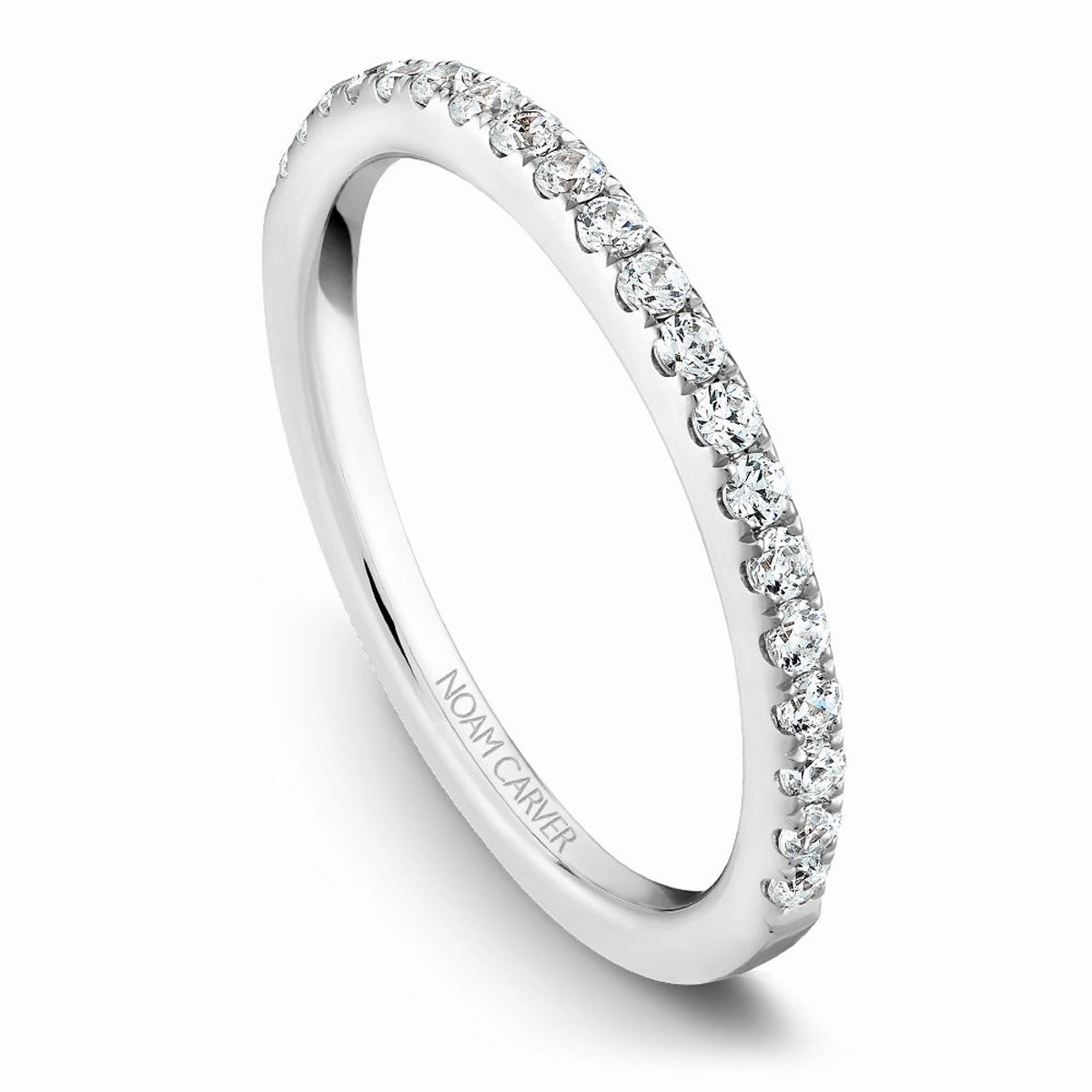 Symbolic Meaning Noam Carver Thin Diamond Wedding Band in White Gold