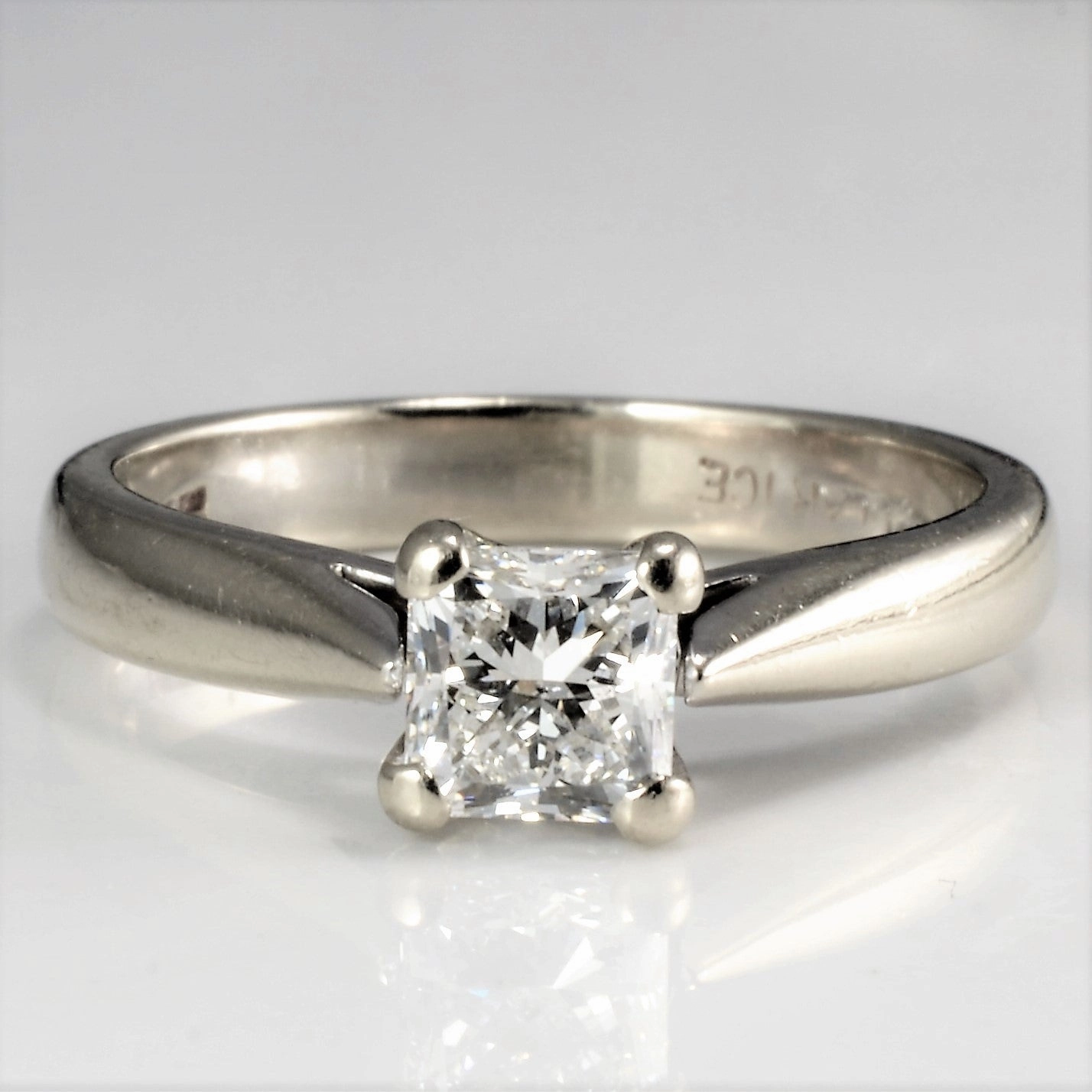 Luxury Casual Solitaire Princess Cut Diamond Engagement Ring | 0.76ct SI2 G | SZ 6.5 |
