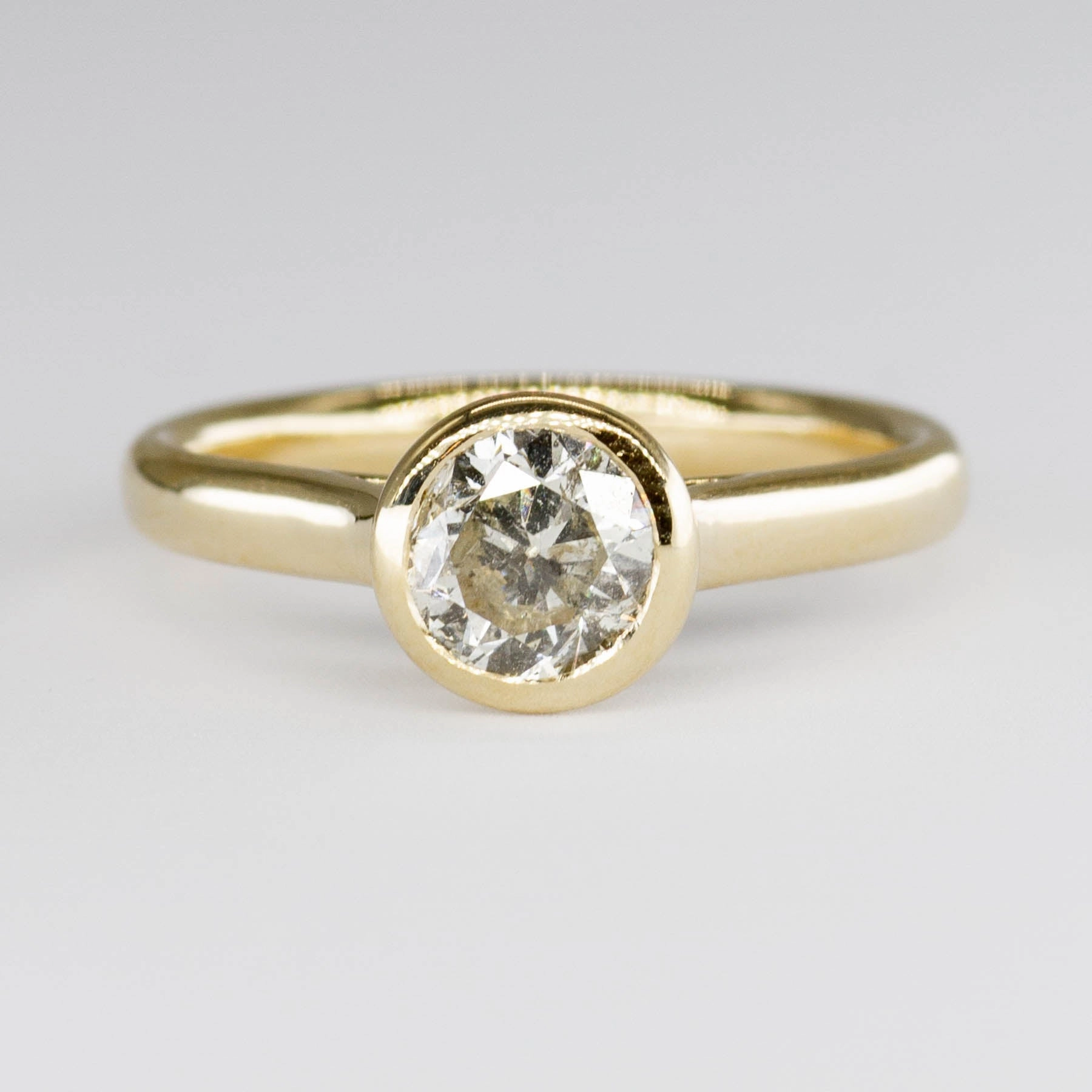 '100 Ways' 14k Yellow Gold Bezel Set Solitaire Ring | 1.01ct | SZ 6.75 Fashion Design Luxury Flow