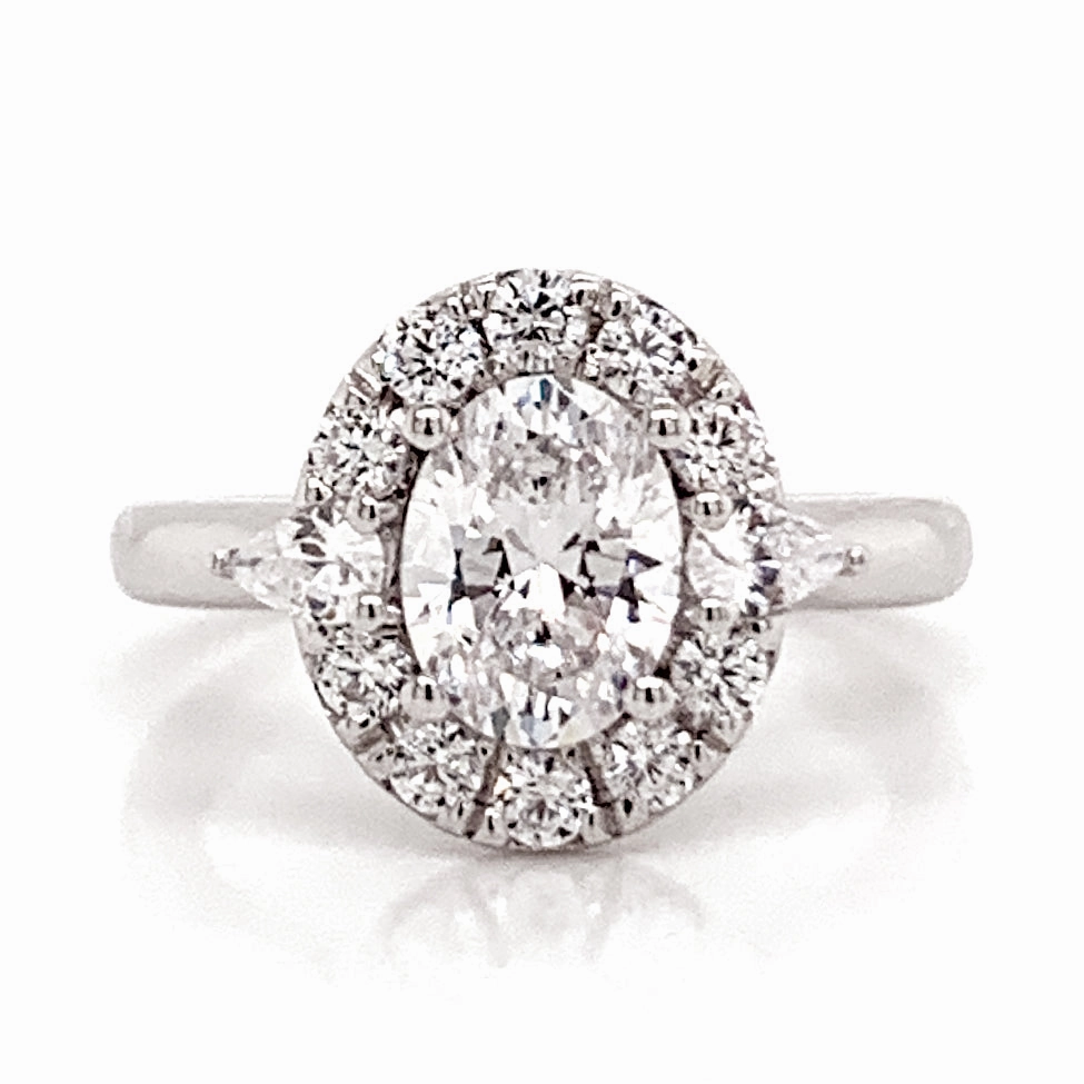Personal Touch Oval Diamond Engagement Ring Setting in White Gold
