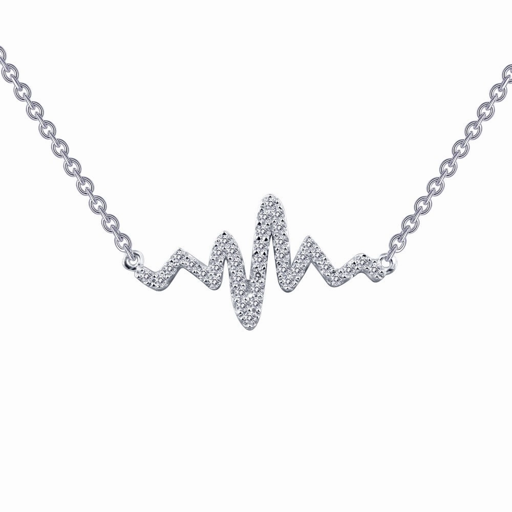 Light Detail Charming Finish Lafonn Heartbeat Necklace