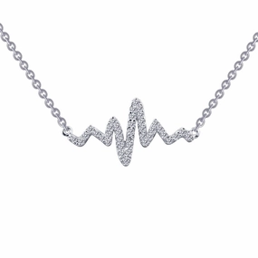 Light Detail Charming Finish Lafonn Heartbeat Necklace
