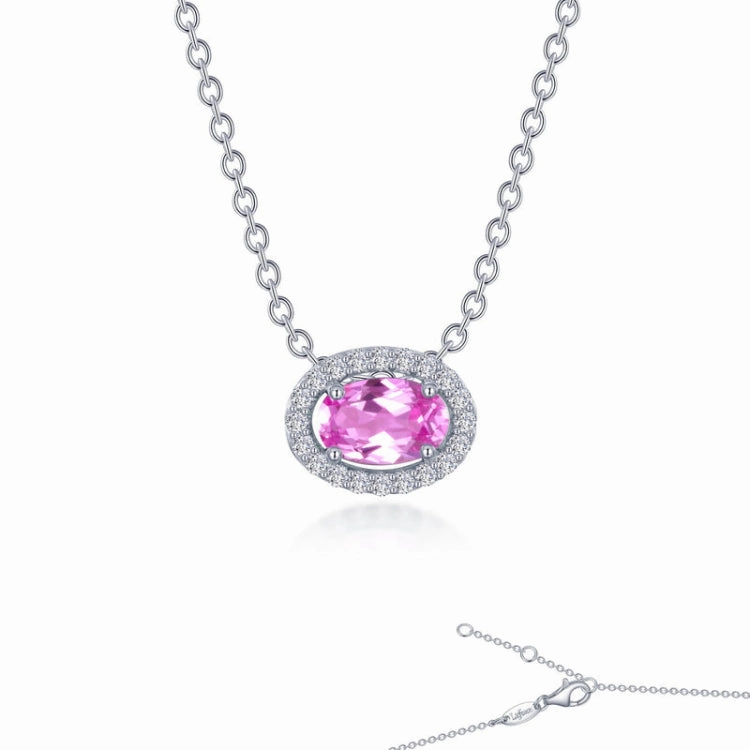 Pure Brilliance Fancy Lab-Grown Sapphire Halo Necklace
