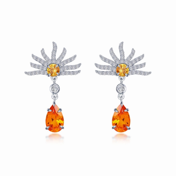 Fancy Lab-Grown Sapphire Peacock Earrings Fashion Accent Radiant Look