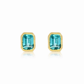 Neutral Vibe Refined Feature Fancy Lab-Grown Sapphire Solitaire Stud Earrings