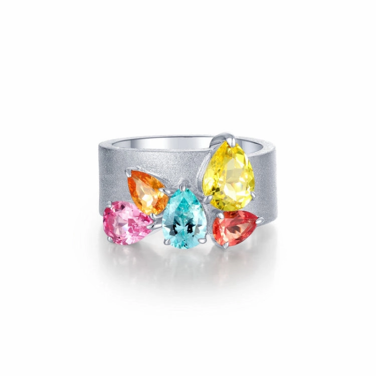 Fancy Lab-Grown Sapphire Wide Band Timeless Pieces Crisp Finish