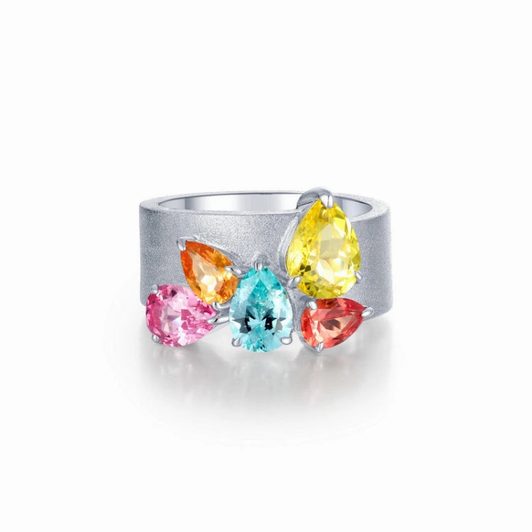 Everyday Pieces Artful Sparkle Fancy Lab-Grown Sapphire Wide Band