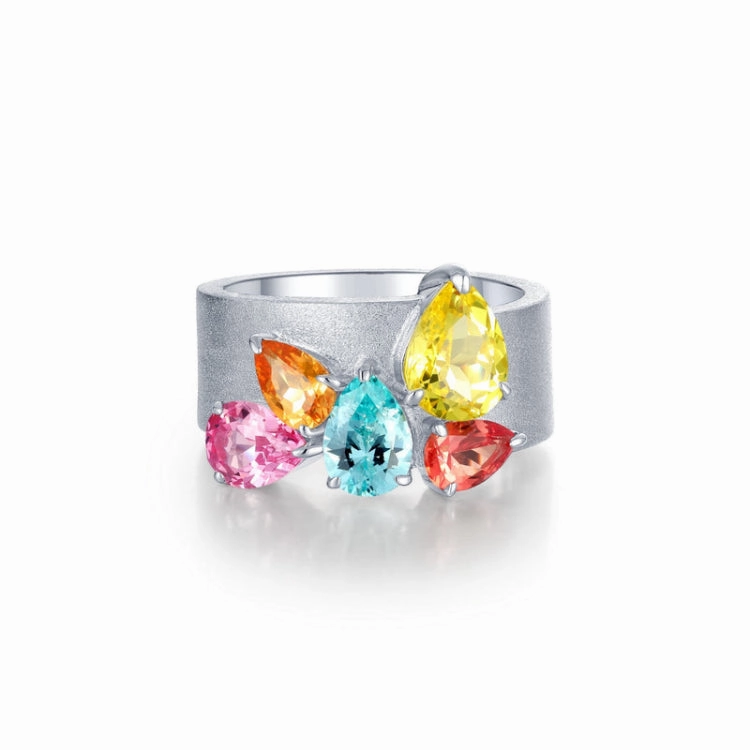 Fancy Lab-Grown Sapphire Wide Band Shining Detail Fresh Detail