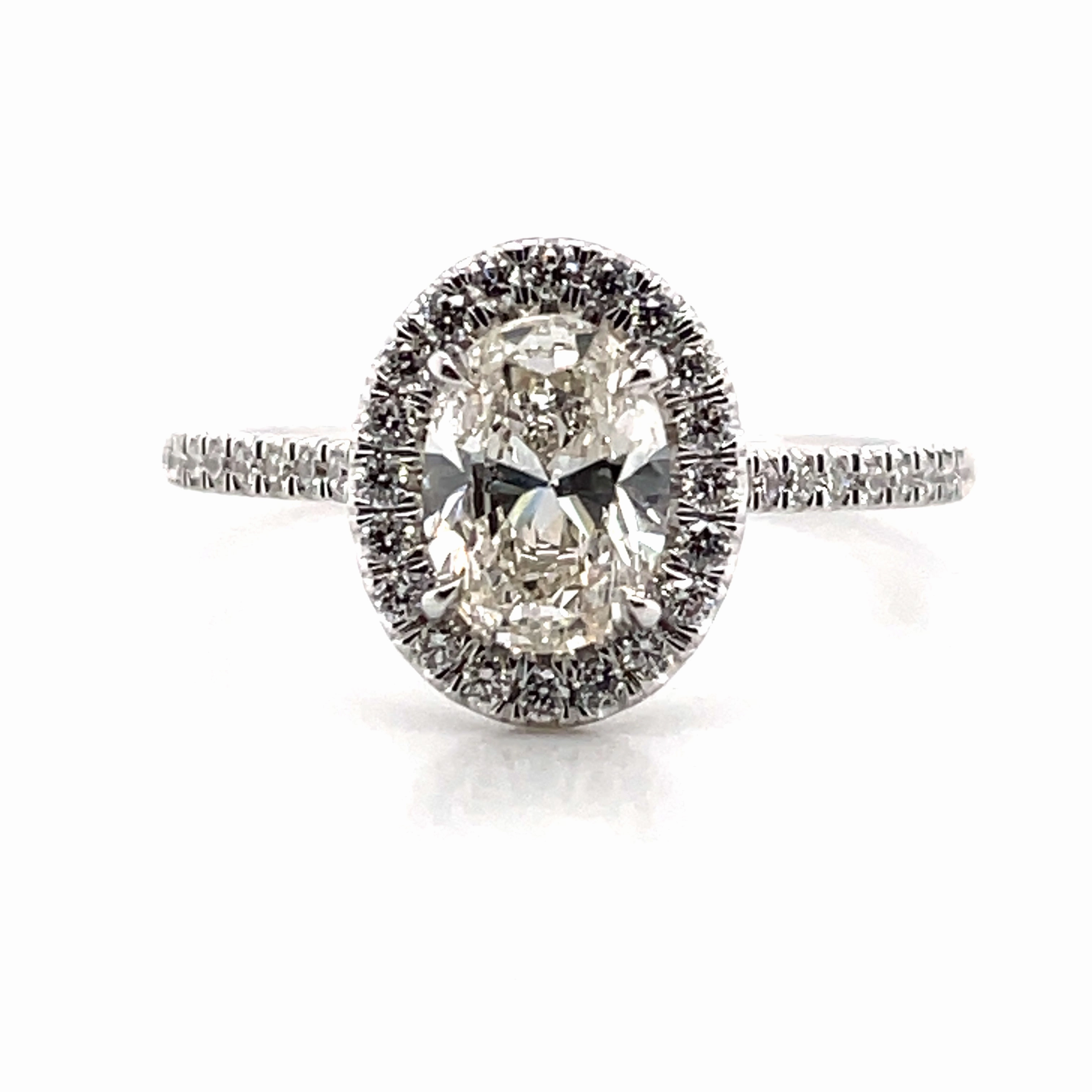 Artistic Token Bremer Jewelry Oval Halo Diamond Engagement Ring in 14K White Gold (1.29ctw)