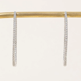 '100 Ways' Diamond Oval Hoop Earrings | 1.00ctw | Sleek Detail