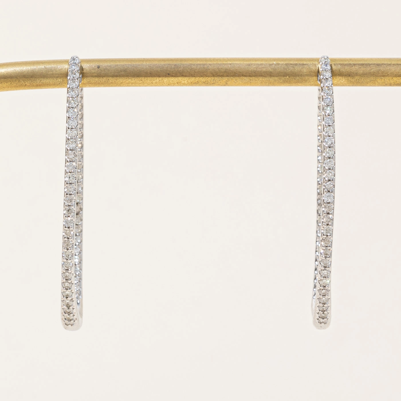 '100 Ways' Diamond Oval Hoop Earrings | 1.00ctw | Sleek Detail