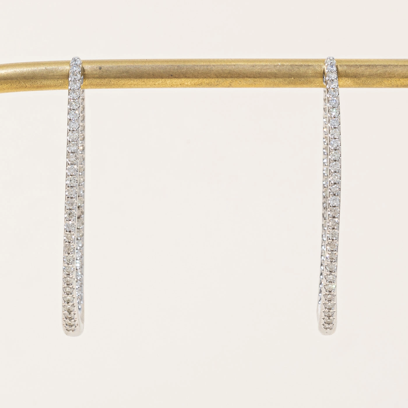 Cocktail Hour Clean Accent '100 Ways' Diamond Oval Hoop Earrings | 1.00ctw |