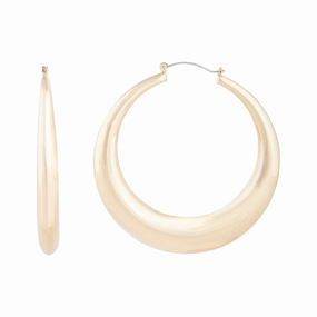 Occasion Style Gold Curve Hoop Earrings