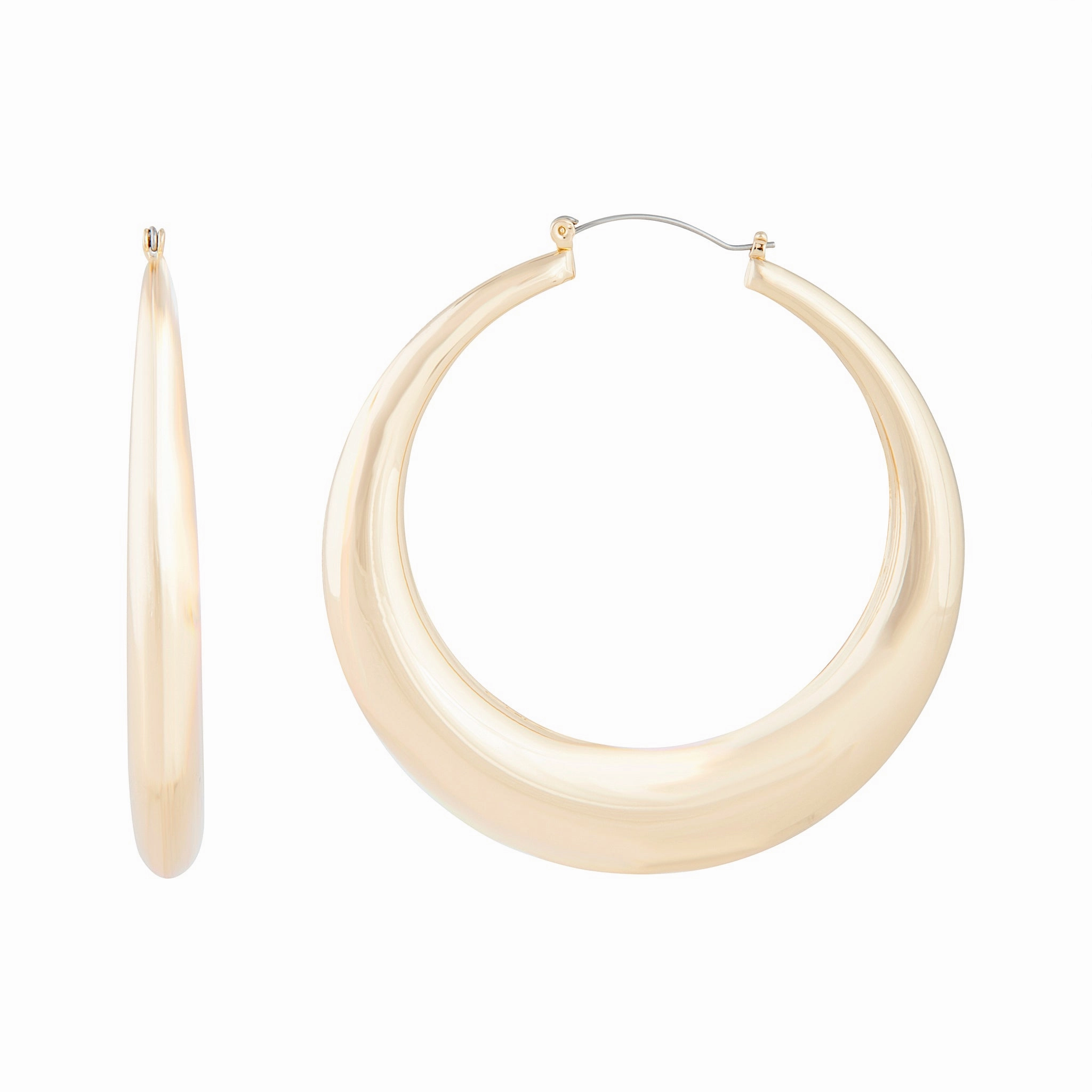 Occasion Style Gold Curve Hoop Earrings